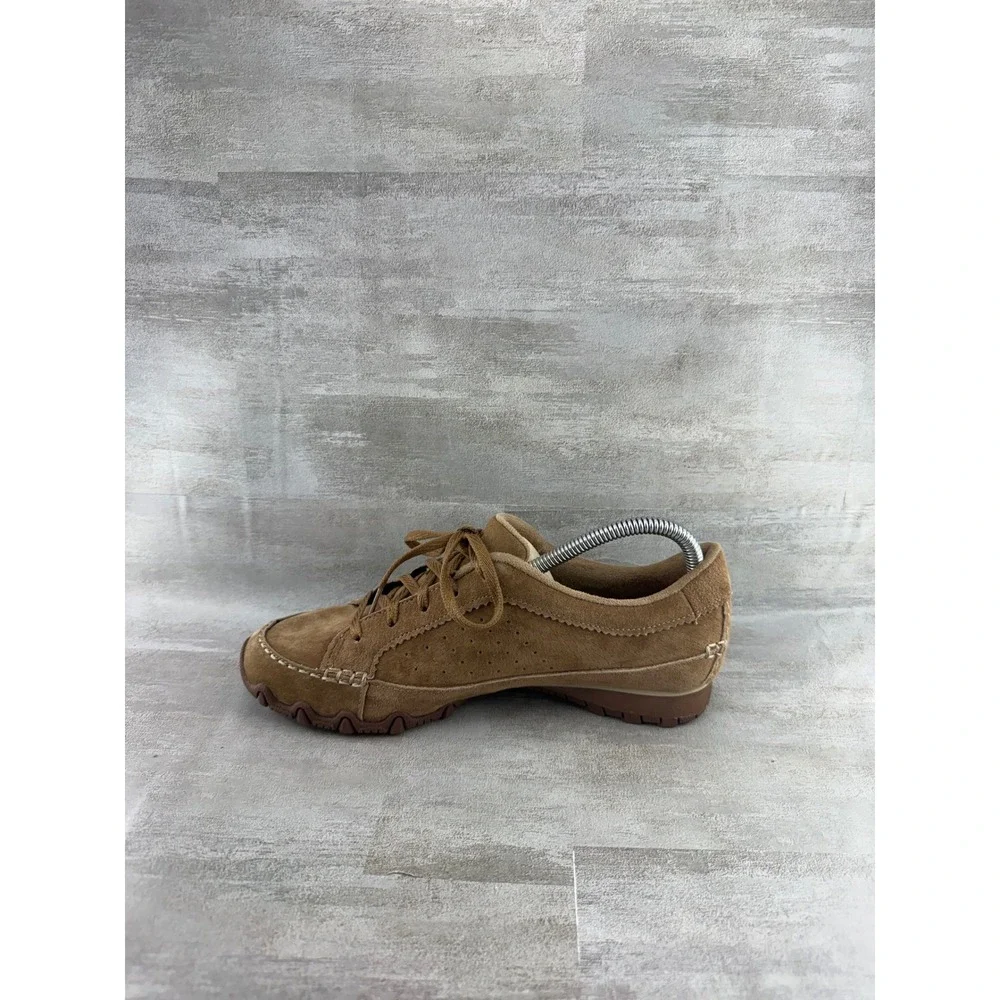 Skechers Relaxed Fit Suede Leather Sneakers Brown 44703 Women Sz 8 Lace Up Shoes